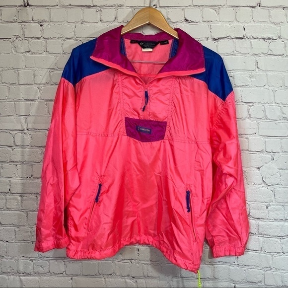 Vintage Columbia Quarter Zip Windbreaker size Large - Picture 1 of 10
